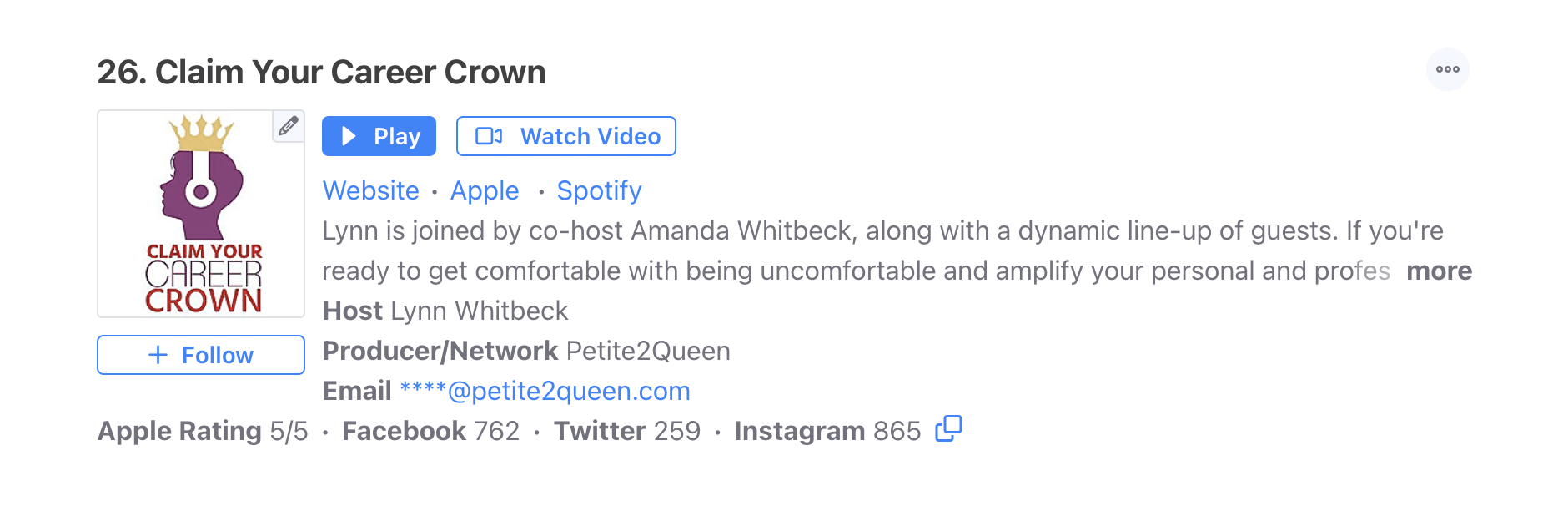 FeedSpot Top 100 Career Podcasts